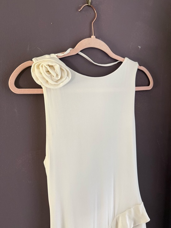 AFRM White High-Low Ruffle One-Shoulder Gown - Picture 5 of 9